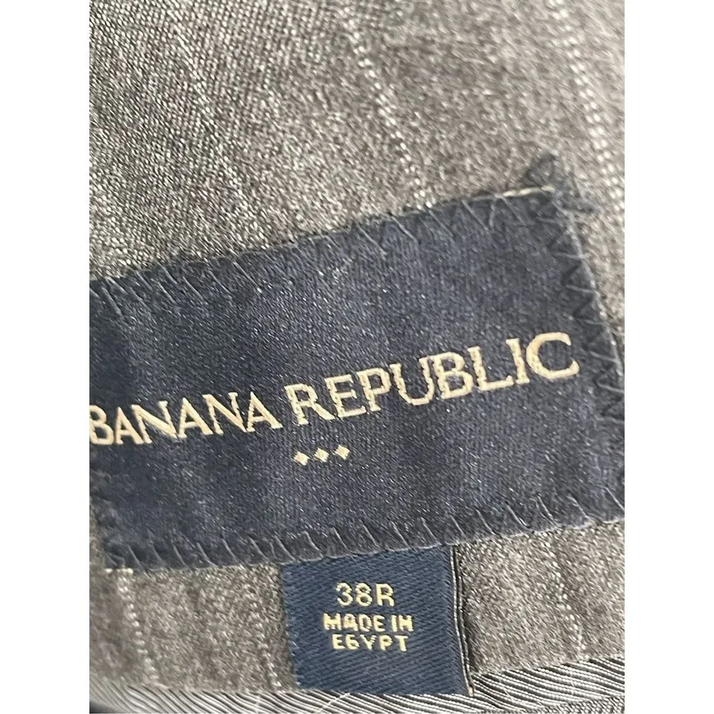 Banana Republic Blazer Suit Jacket‎ Men Size 38 Gray Stripe